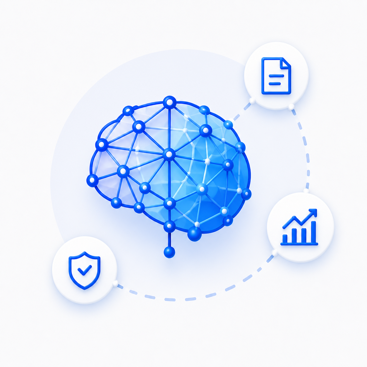 Illustration of connected trusted knowledge, a document, approval and analytics
