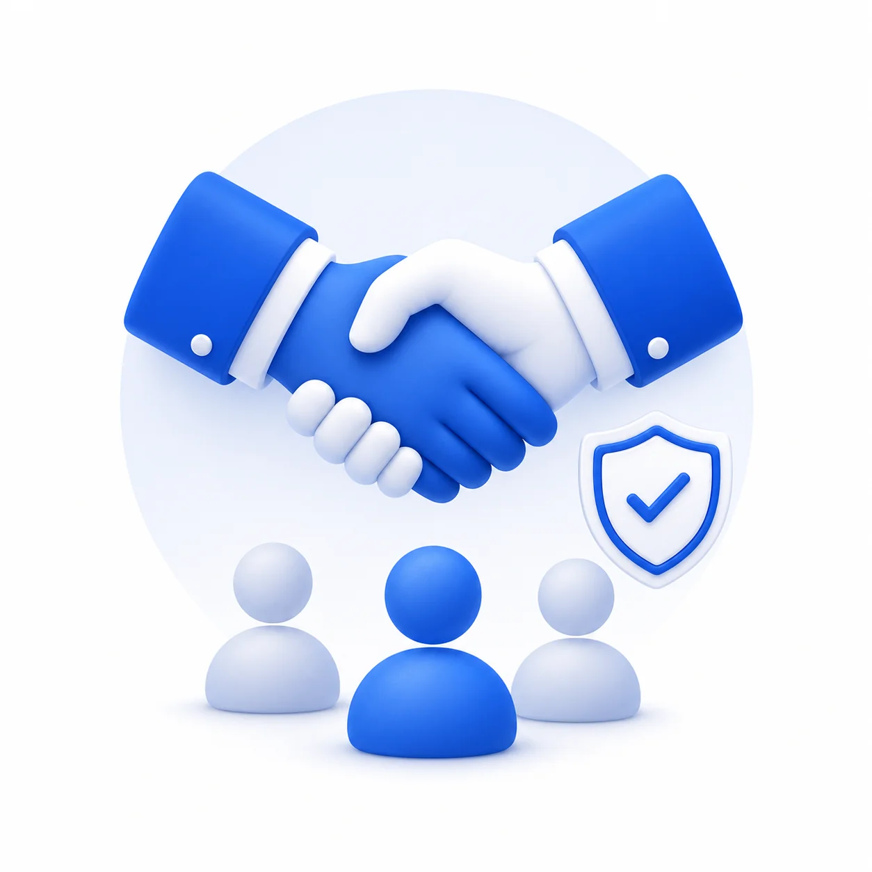 Illustration of trusted partnership, prospects and approval