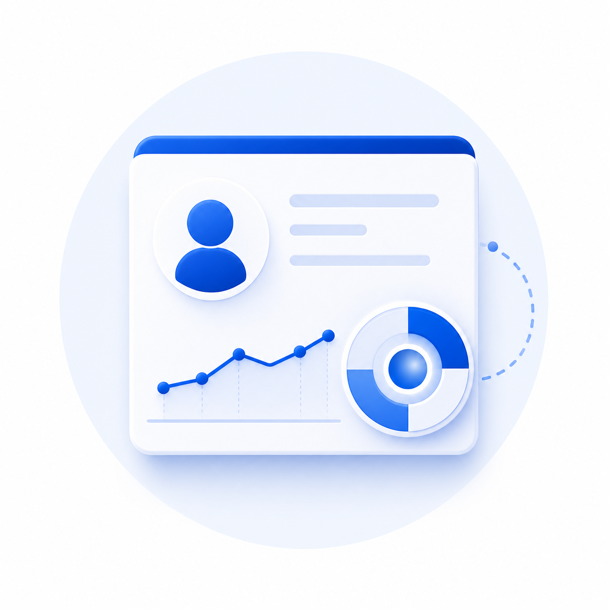 Illustration of a customer profile, behaviour analysis and decision indicator