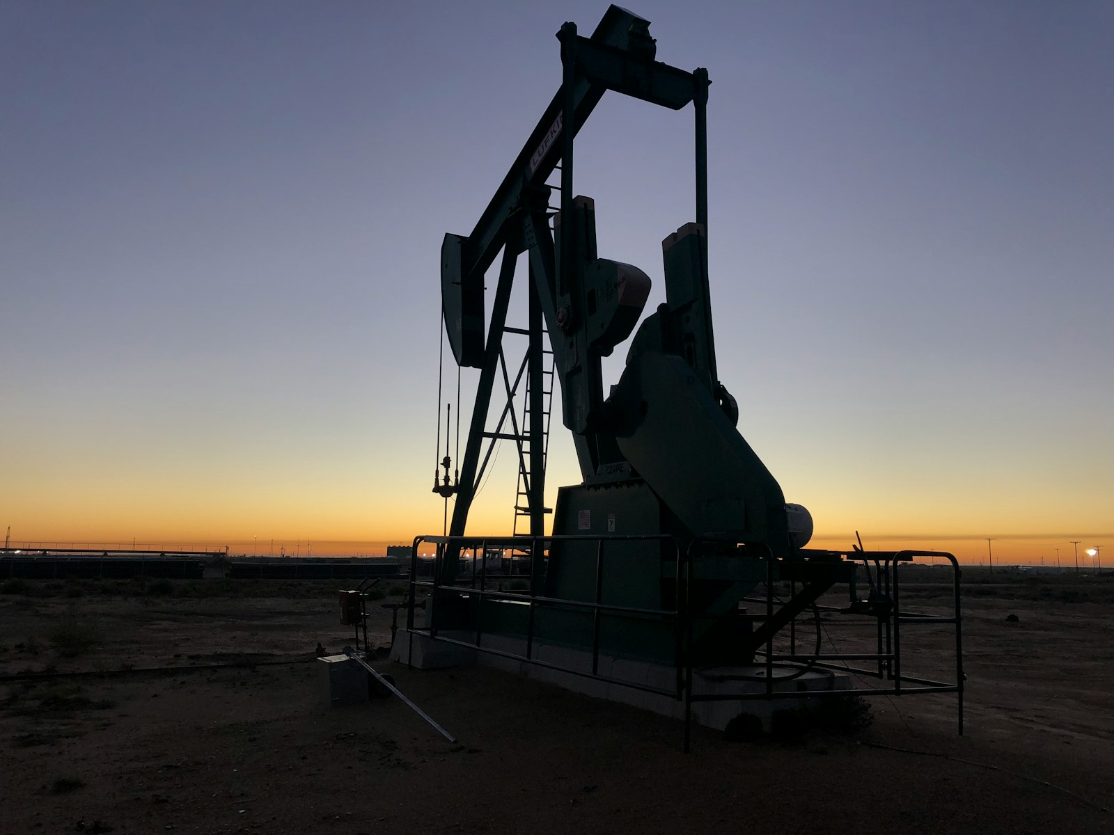 Oil and gas pump jack in the field